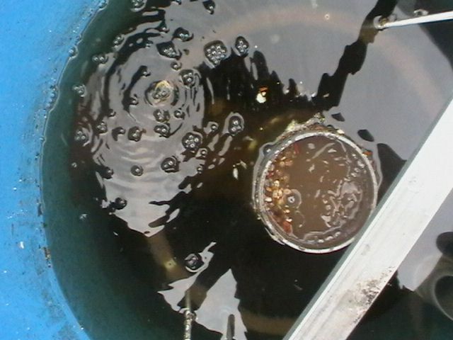 zrcadlově čistá voda v dosazovací zóně